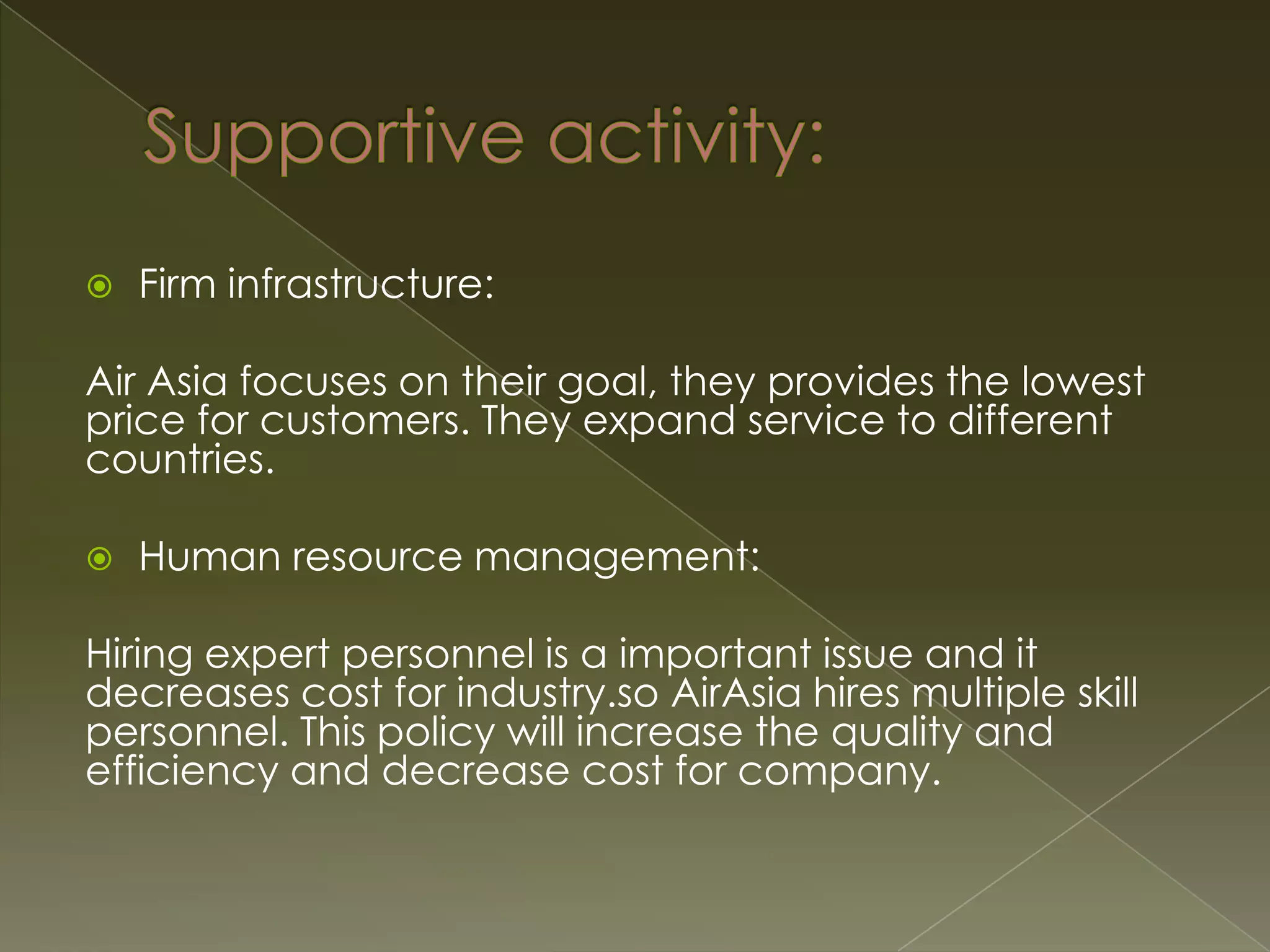 Porter's five forces and value chain model AirAsia | PPTX