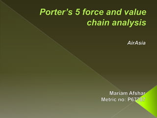 Porter's five forces and value chain model AirAsia