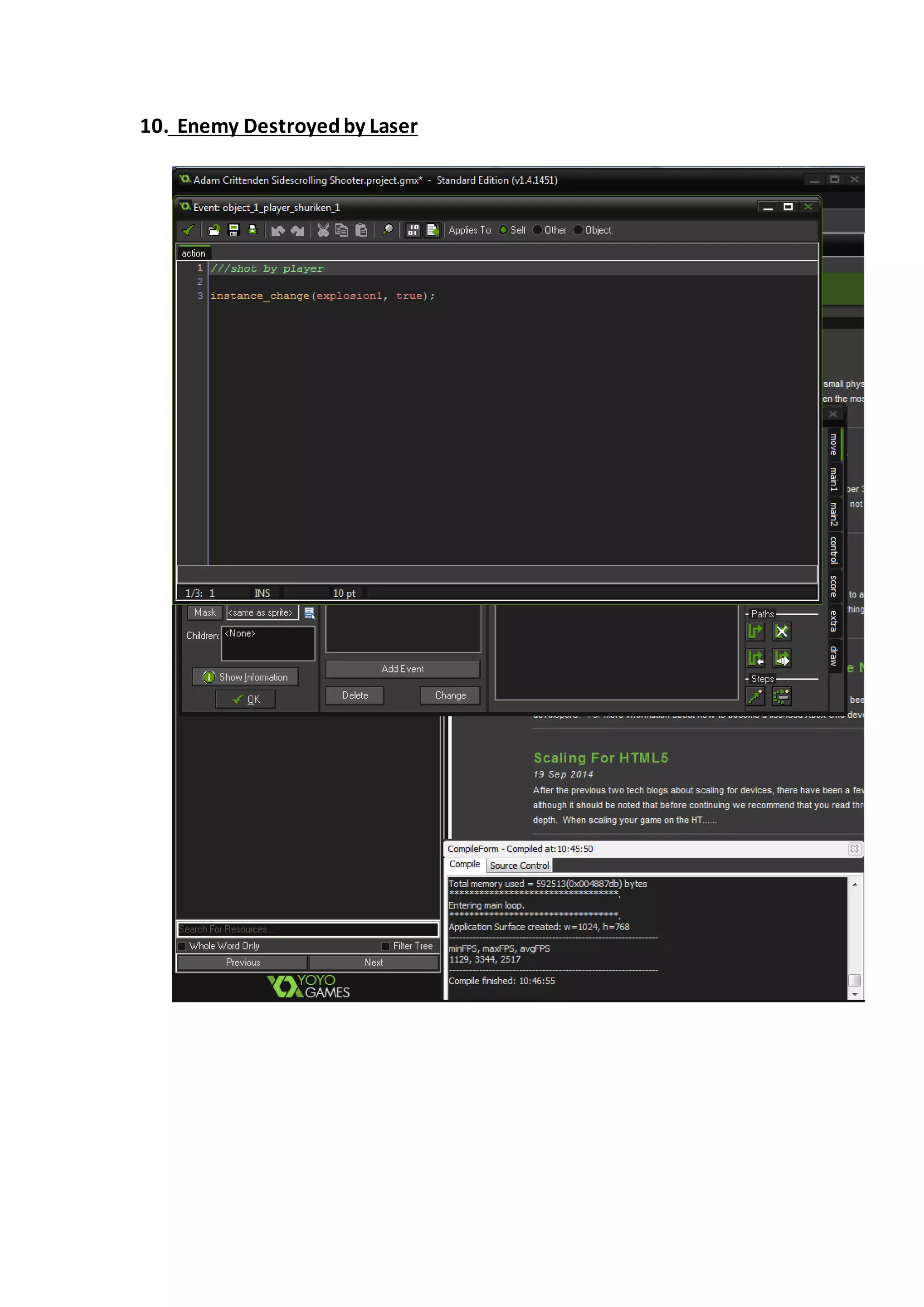 10. Enemy Destroyed by Laser 
 