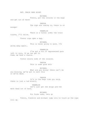 Gta Dialogue Script JG GTA 5 Cut Sequence Script | DOCX