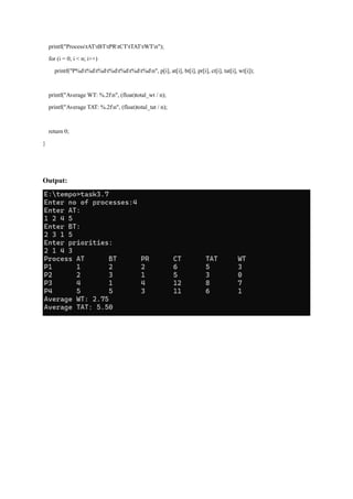 Implementing Preemptive Priority Scheduling Algorithm in C with Arrival ...