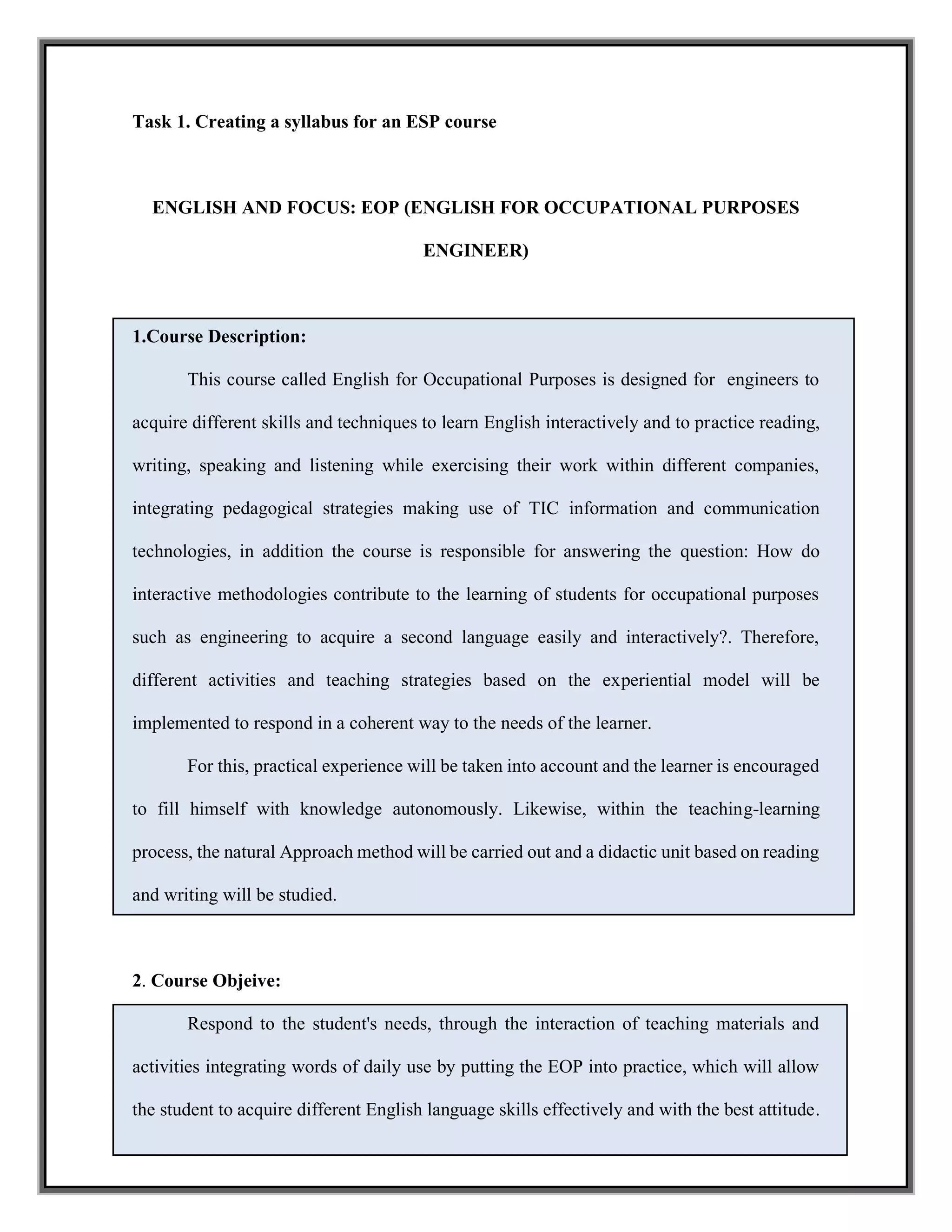 Task 4 esp syllabus lina | PDF