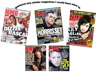Research into similar magazines I would base mine on 
