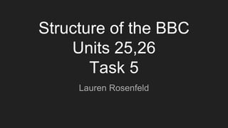 Structure of the BBC
Units 25,26
Task 5
Lauren Rosenfeld
 