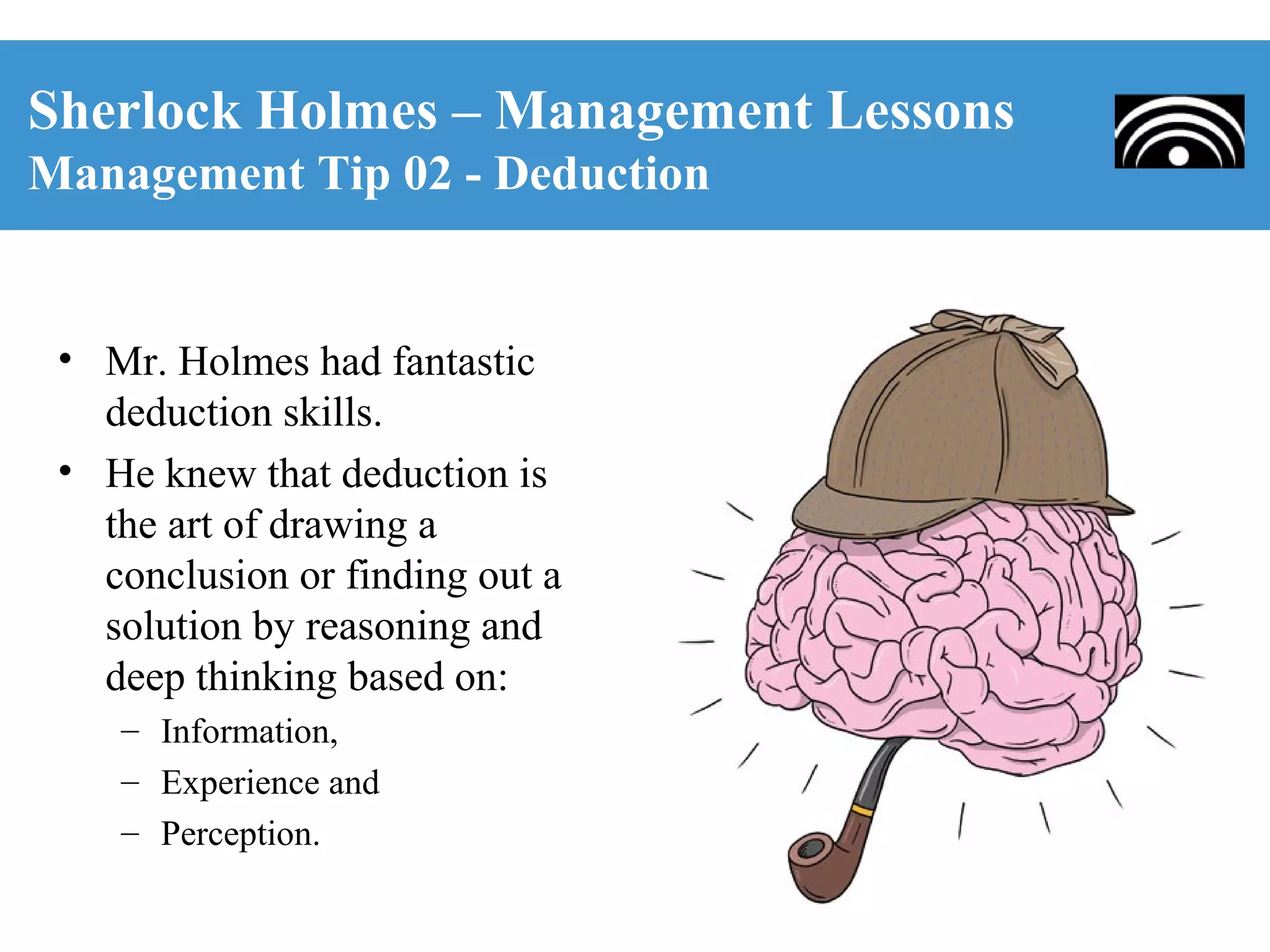 Sherlock Holmes - Management Lessons | PPT