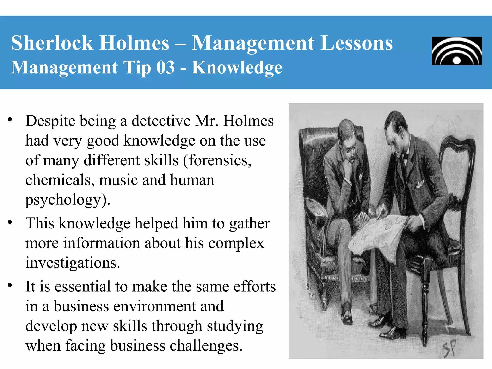 Sherlock Holmes - Management Lessons | PPT