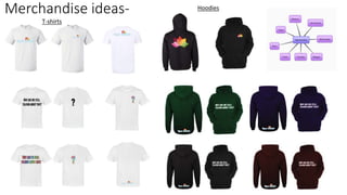 Merchandise ideas- Hoodies
T-shirts
 