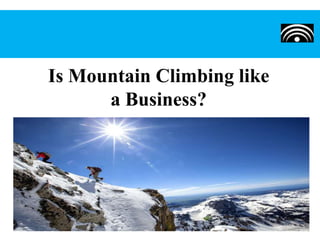 Is Mountain Climbing like
a Business?
 