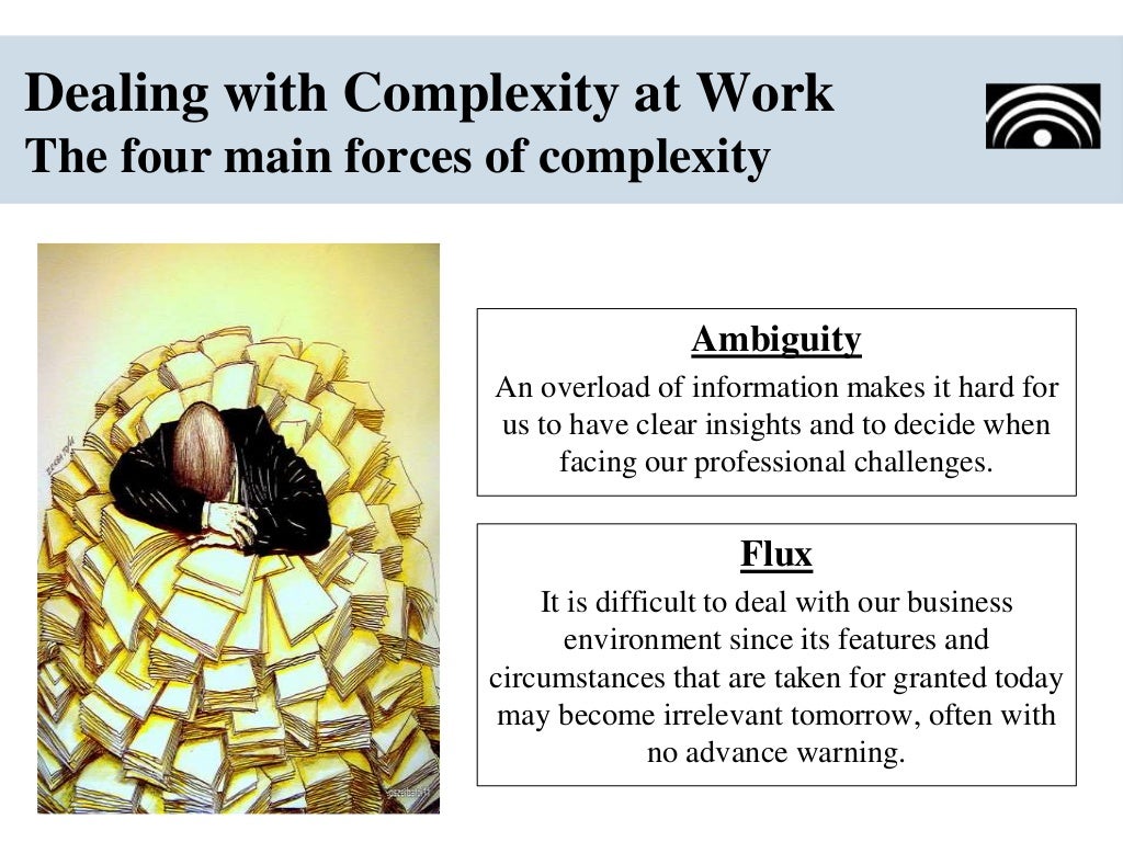 Dealing With Complexity At Work