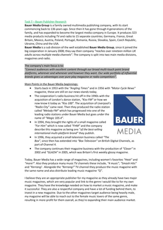Bauer Media Research (Task 7)