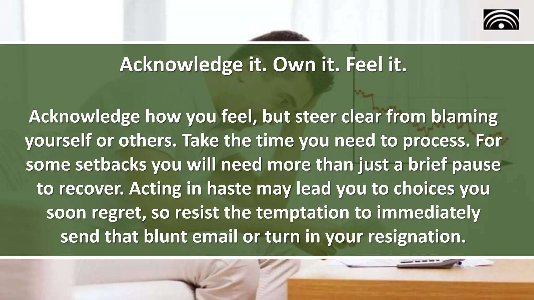 Work Setback Examples 07 Steps to Recovering from a Setback at Work | PPTX