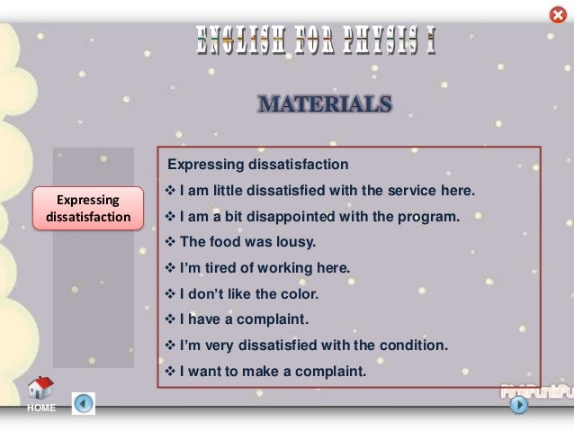 Expressing of Satisfaction and Dissatisfaction