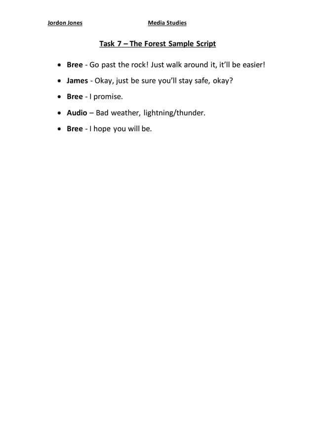 Task 7 – the forest sample script | DOCX