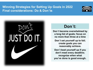 Winning strategies for setting up goals in 2022 - Prof. Roberto Lico