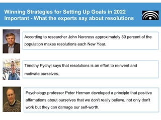Winning strategies for setting up goals in 2022 - Prof. Roberto Lico