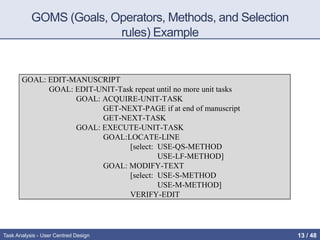 Goms Task Analysis Task analysis | PPTX