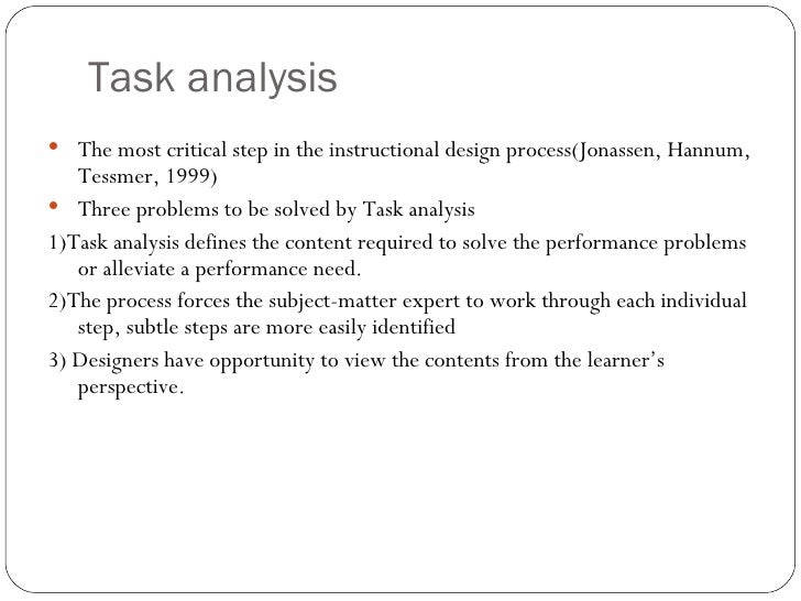 task analysis