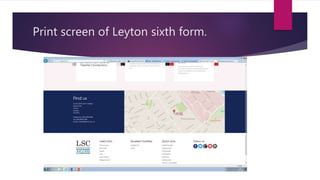 Print screen of Leyton sixth form.
 