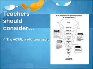 Find activities that are proficiency level appropriate.