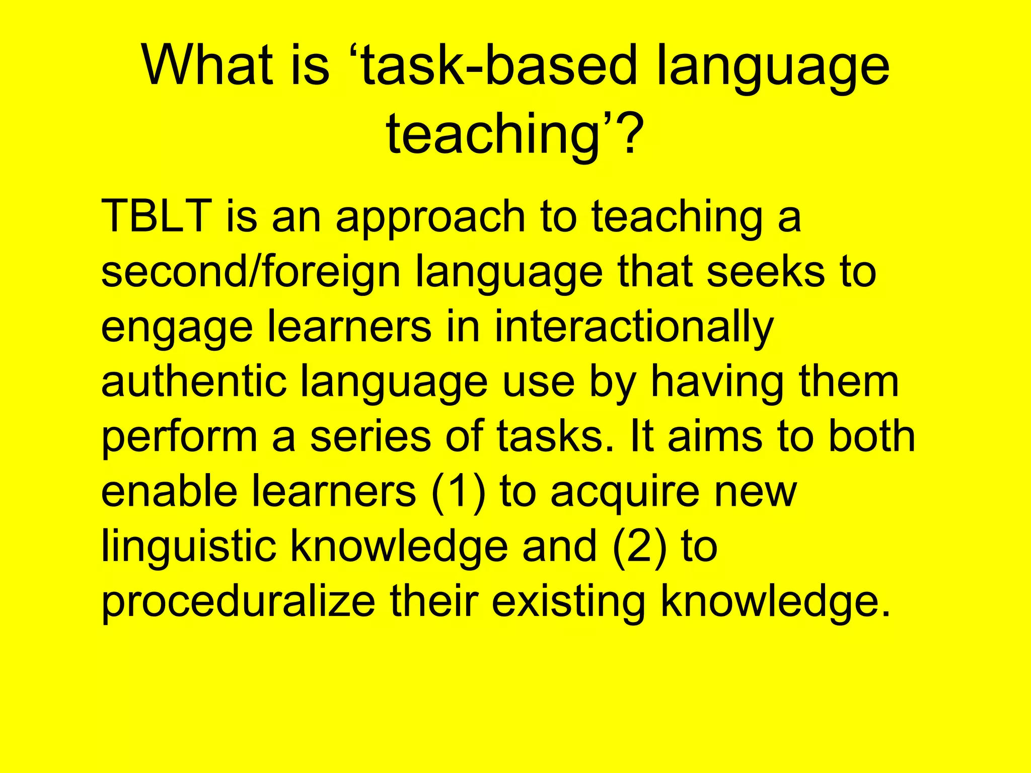 Task based language teaching | PPT