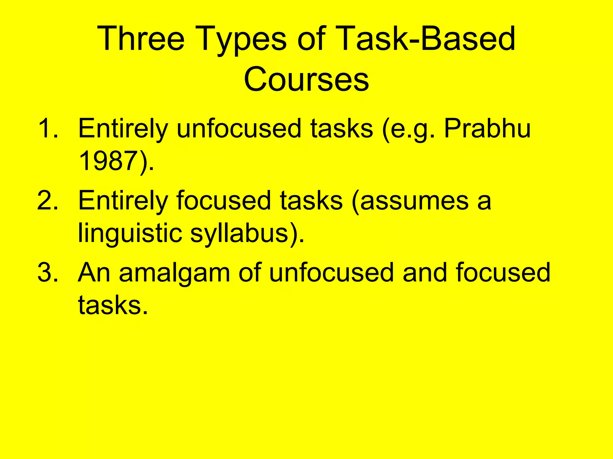 Task based language teaching | PPT
