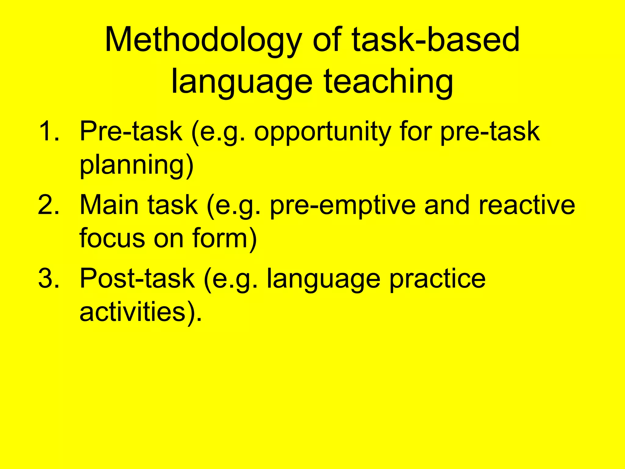Task based language teaching | PPT