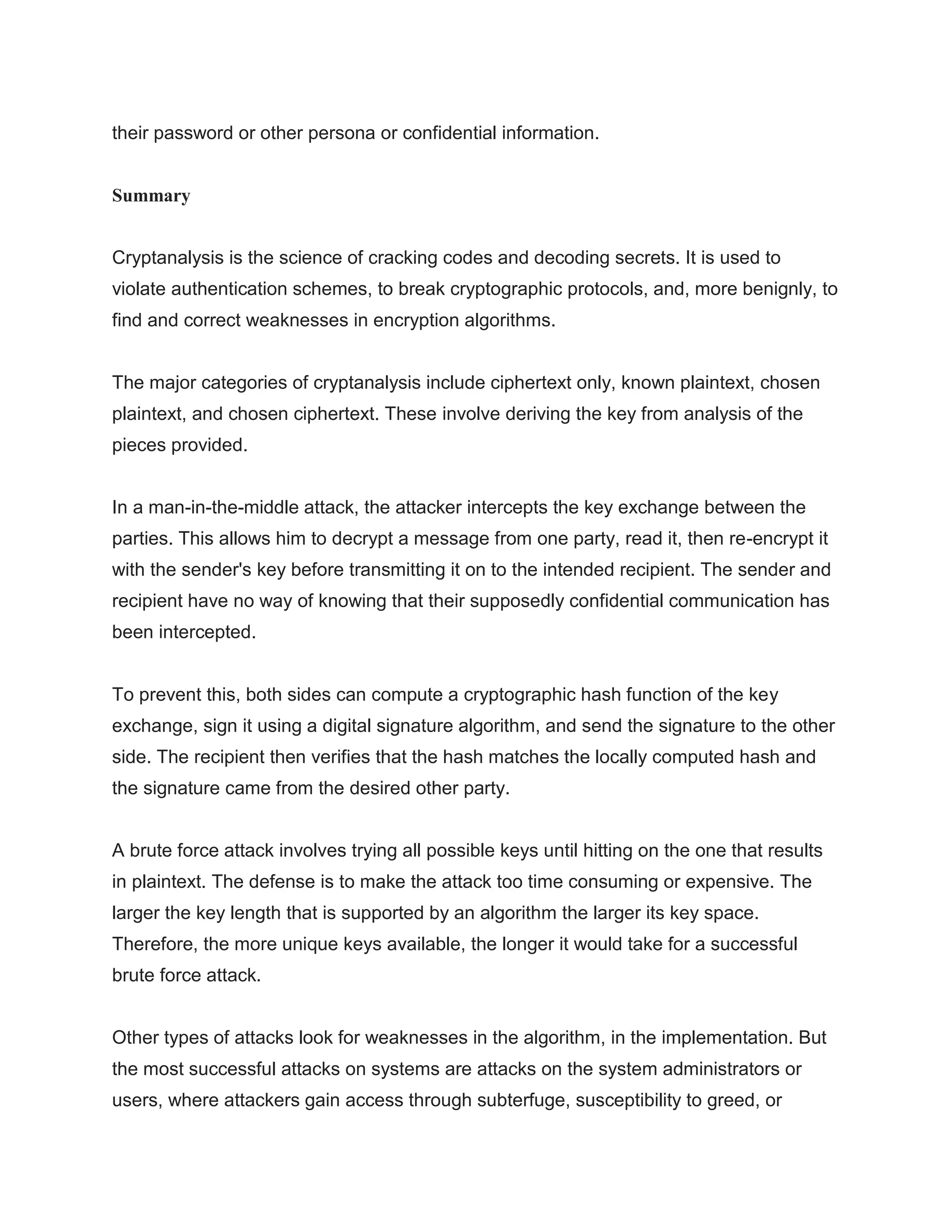 Cryptanalysis and Attacks | PDF