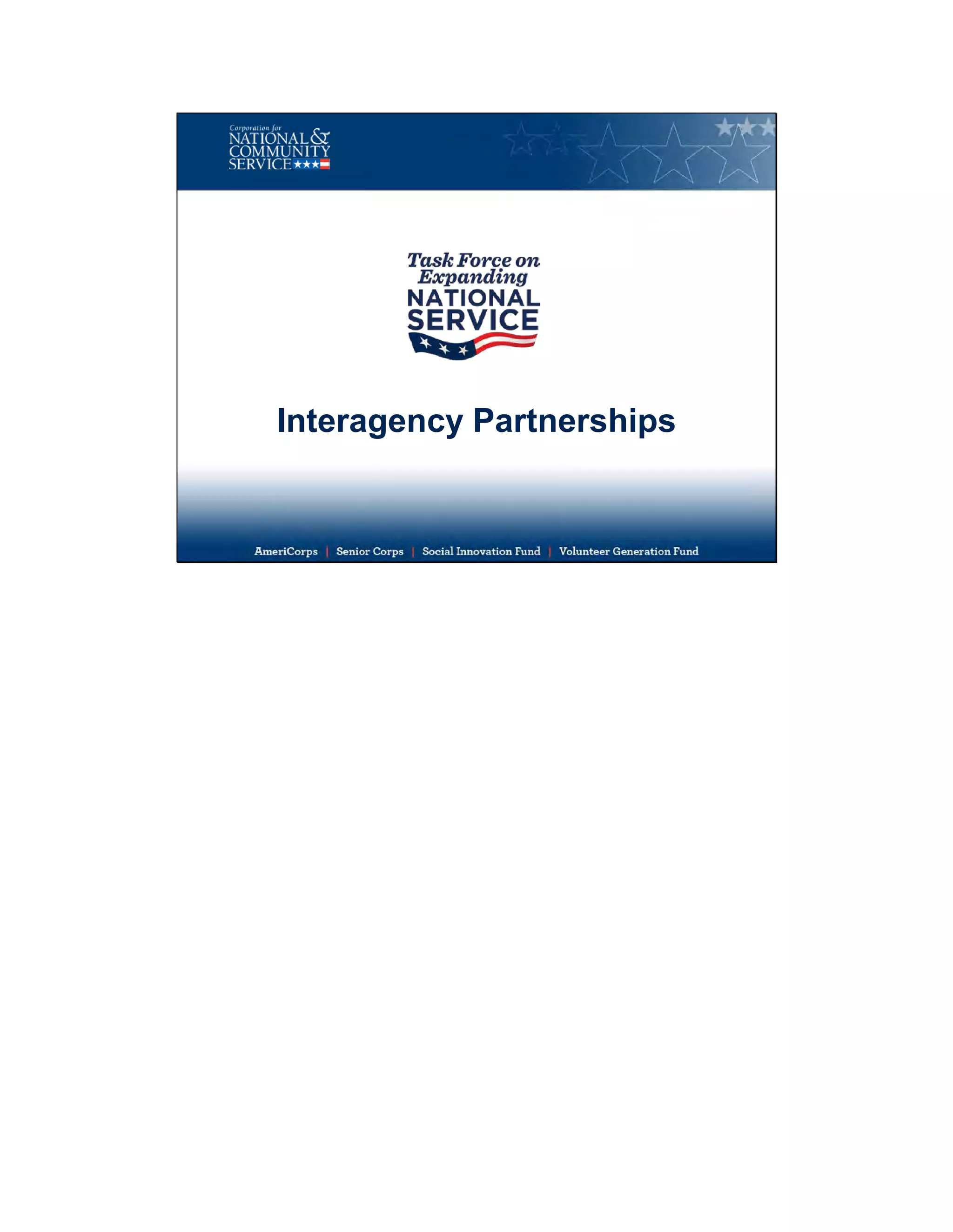 Interagency Partnerships
 