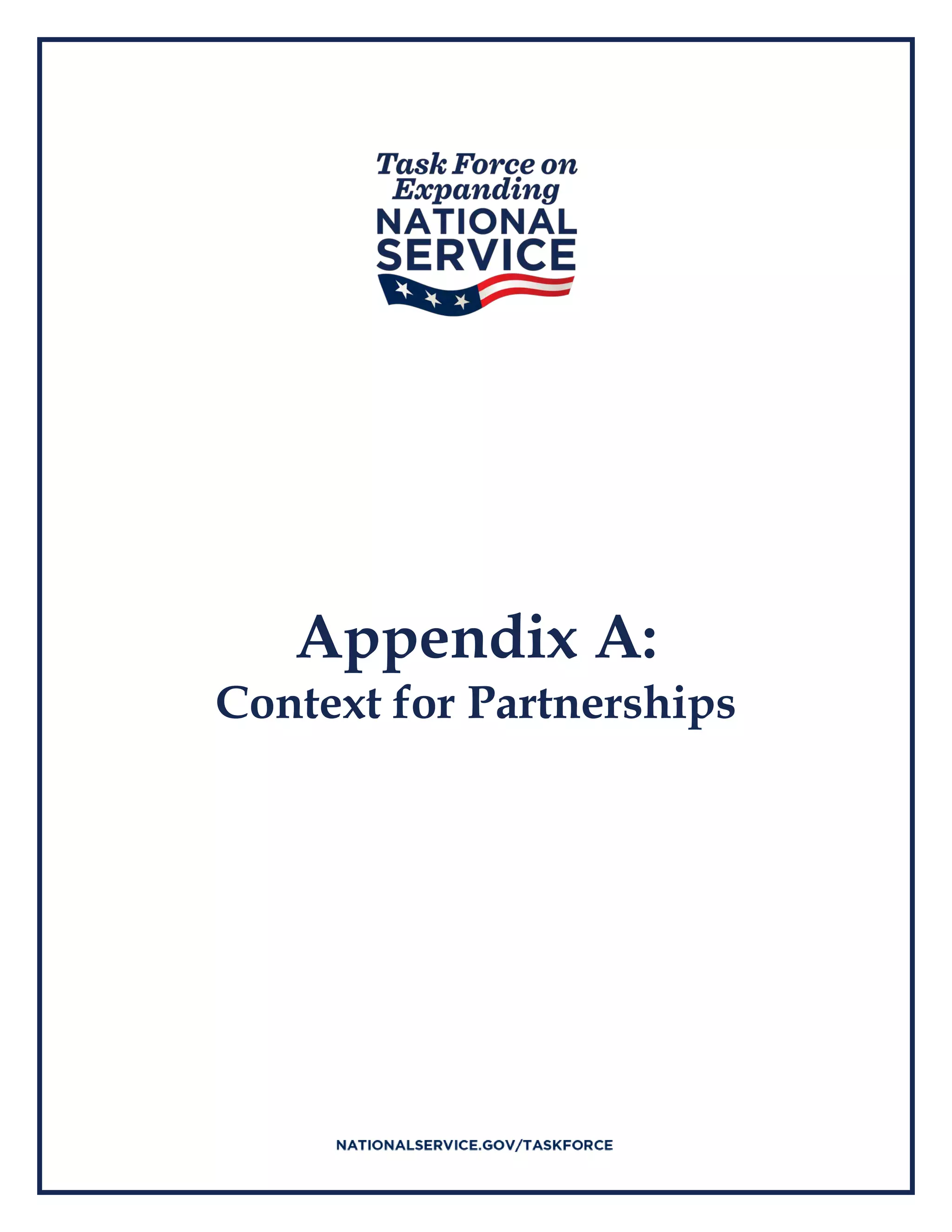 Appendix A:
Context for Partnerships
 