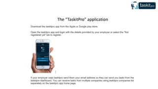 Tasktopro Taskitpro mobile app overview | PPTX
