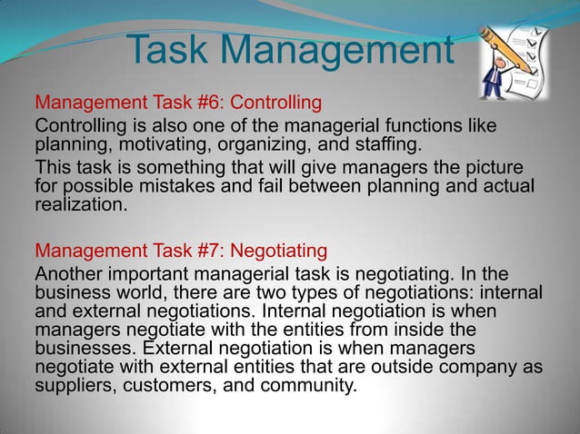 Task management | PPTX | Business Administration | Business