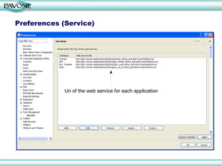 Preferences (Service) Uri of the web service for each application 