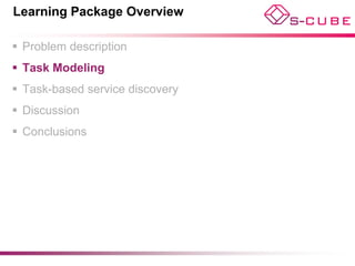 Learning Package Overview

 Problem description
 Task Modeling
 Task-based service discovery
 Discussion
 Conclusions
 