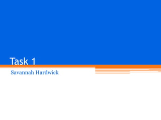 Task 1
Savannah Hardwick

 