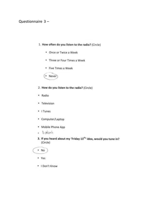 Questionnaire 3 –