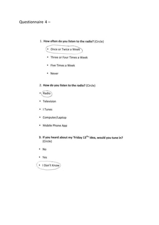 Questionnaire 4 –