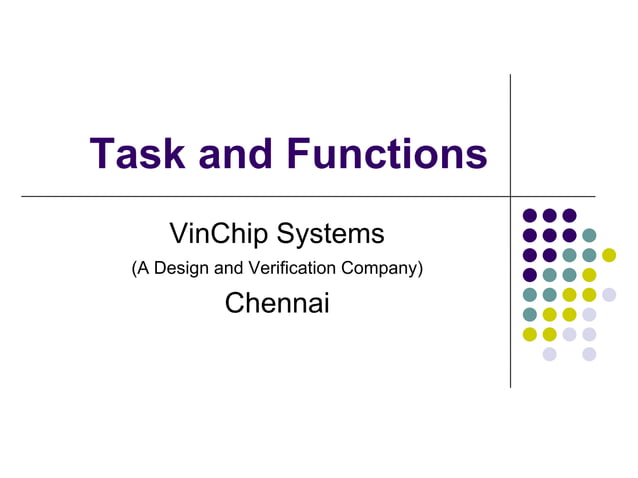 Verilog Tasks and functions | PPT | Programming Languages | Computing