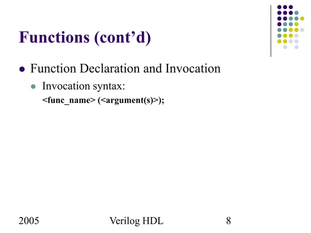 Verilog Tasks and functions | PPT | Programming Languages | Computing