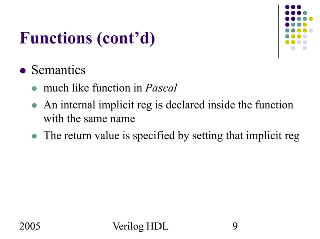 Verilog Tasks and functions | PPT | Programming Languages | Computing