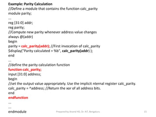 Verilog Tasks Functions