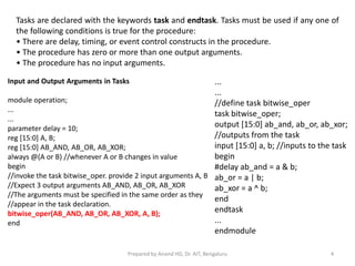 Verilog Tasks Functions