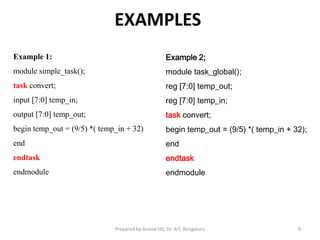 Verilog Tasks Functions