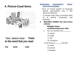Picture Cued Task Example Assessing 4 major skills | PPTX