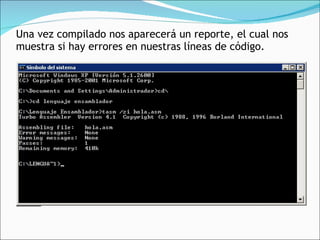 Una vez compilado nos aparecerá un reporte, el cual nos muestra si hay errores en nuestras líneas de código.   