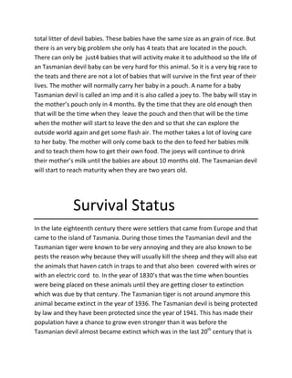 Tasmanian devil book for ms.wagner | PDF