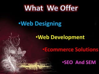 What  We Offer Web Designing 