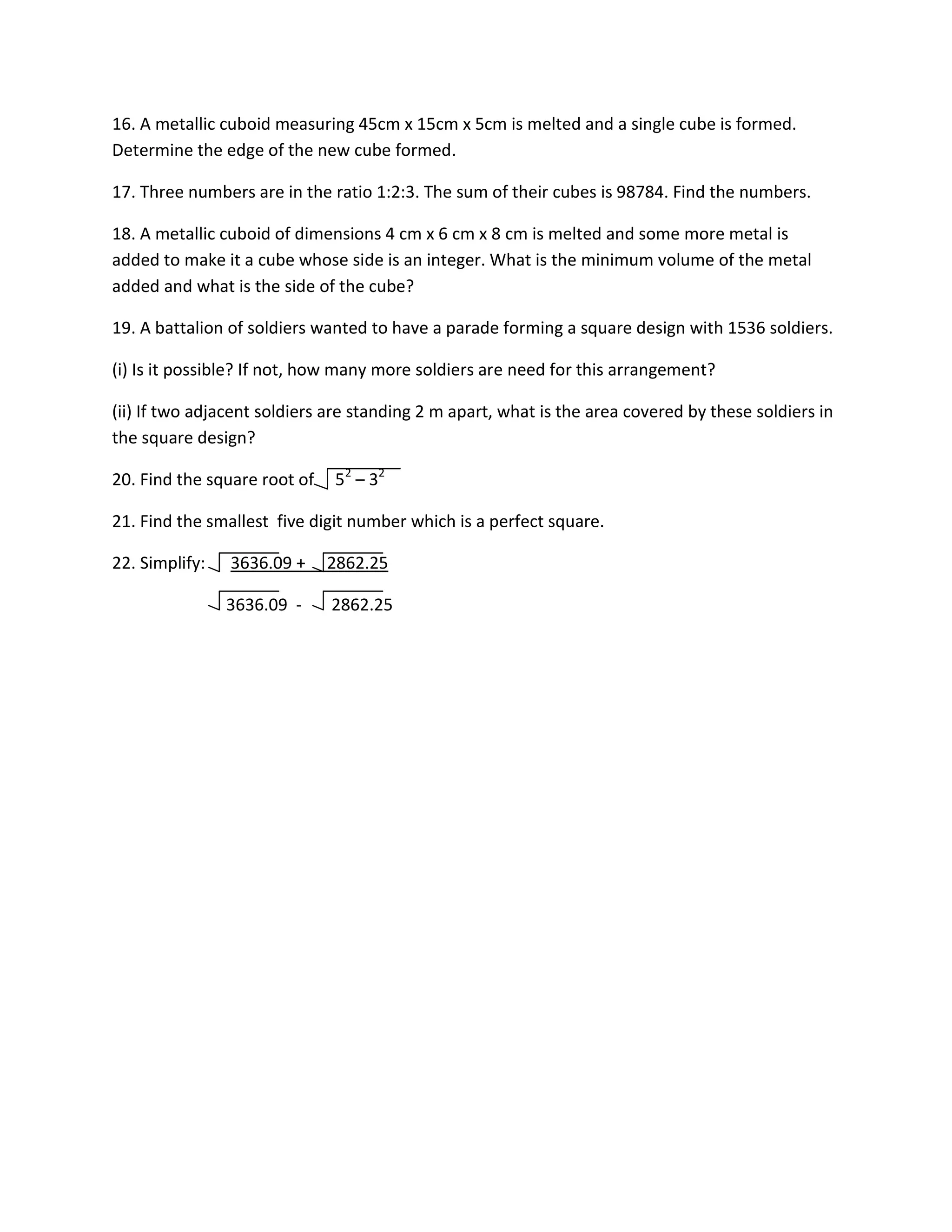 square roots and cube roots worksheet | PDF