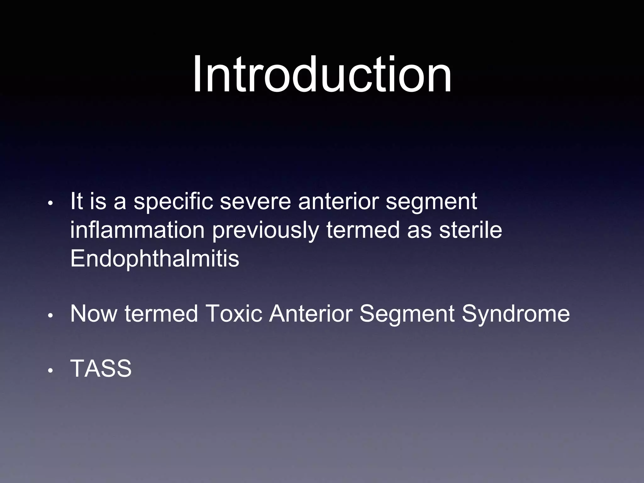 Causes of Toxic Anterior Segment Syndrome | PPTX | Eye and Vision ...