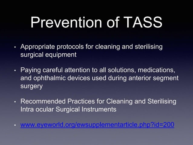 Causes of Toxic Anterior Segment Syndrome | PPT