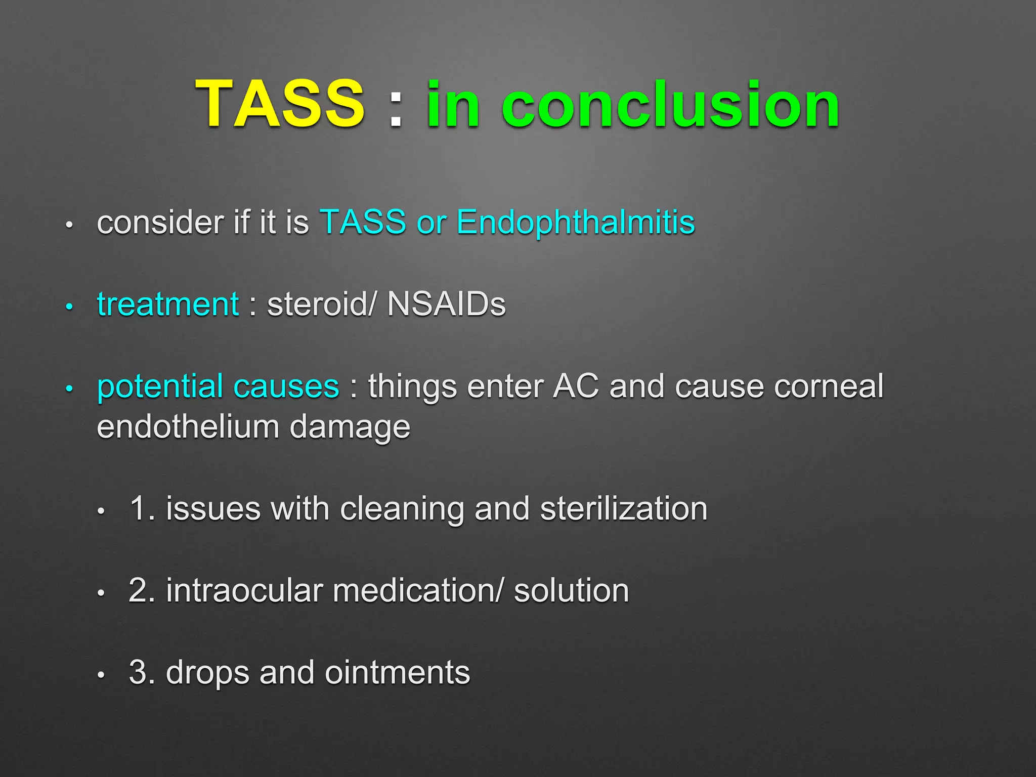 TASS vs Endophthalmitis | PPTX